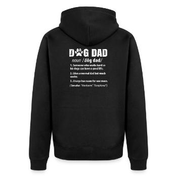 Dog dad - Unisex Premium Organic Zip Hoodie - black - Back - Nico (187cm)