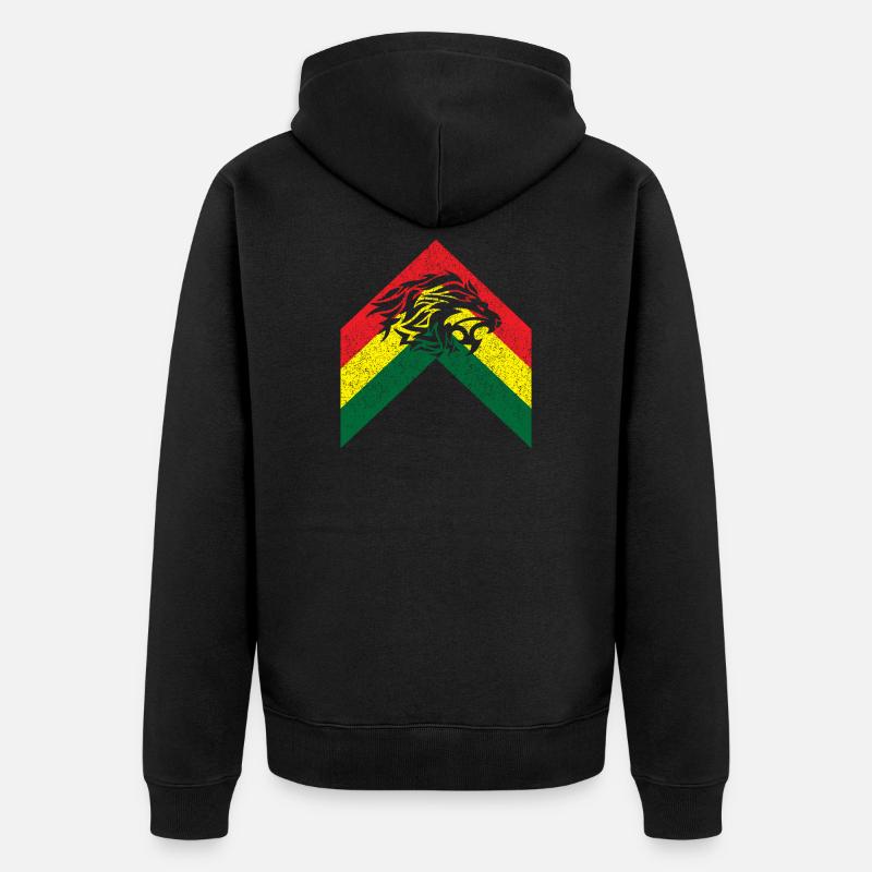 Löwe - Unisex Premium Bio Zip Hoodie - Schwarz