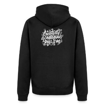La créativité est contagieuse - enseignants et artistes - Veste à capuche bio Premium Unisexe - noir - Dos - Nico (187cm)