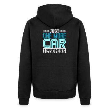 Autos - Unisex Premium Bio Zip Hoodie - Schwarz - Hinten - Nico (187cm)