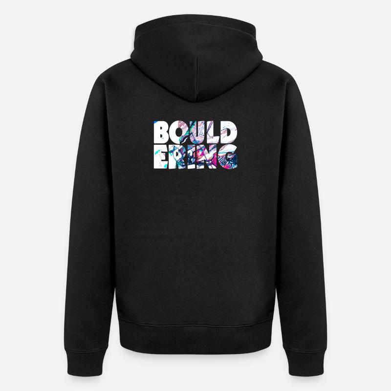 Bouldern Klettern Climbing Boulderer Geschenkidee - Unisex Premium Bio Zip Hoodie - Schwarz