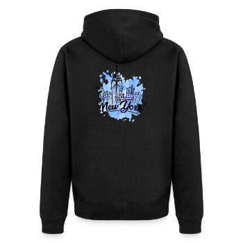 New York - Veste à capuche bio Premium Unisexe - noir - Dos - Nico (187cm)