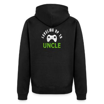 Zocker Gamer Onkel Videospiele Geschenk Gaming - Unisex Premium Bio Zip Hoodie - Schwarz - Hinten - Nico (187cm)