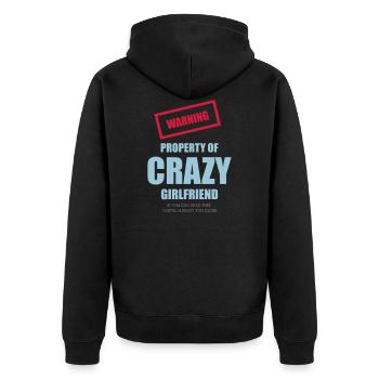 Crazy girlfriend humour Cadeau de dictons drôles - Veste à capuche bio Premium Unisexe - noir - Dos - Nico (187cm)