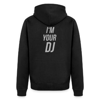 Je suis ton dj - Veste à capuche bio Premium Unisexe - noir - Dos - Nico (187cm)