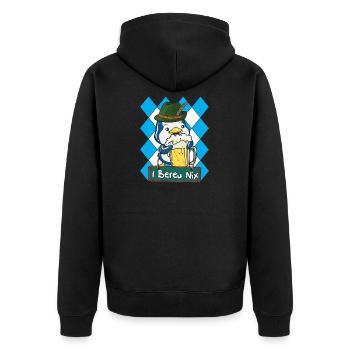 Wiesn Pinguin Zoo Tier Bier Geschenk - Unisex Premium Bio Zip Hoodie - Schwarz - Hinten - Nico (187cm)