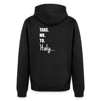 Take Me To Italy | Travel and experience - Unisex Premium Organic Zip Hoodie - black - Back - Nico (187cm)
