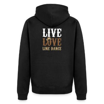 Idée cadeau de danse live love line - Veste à capuche bio Premium Unisexe - noir - Dos - Nico (187cm)