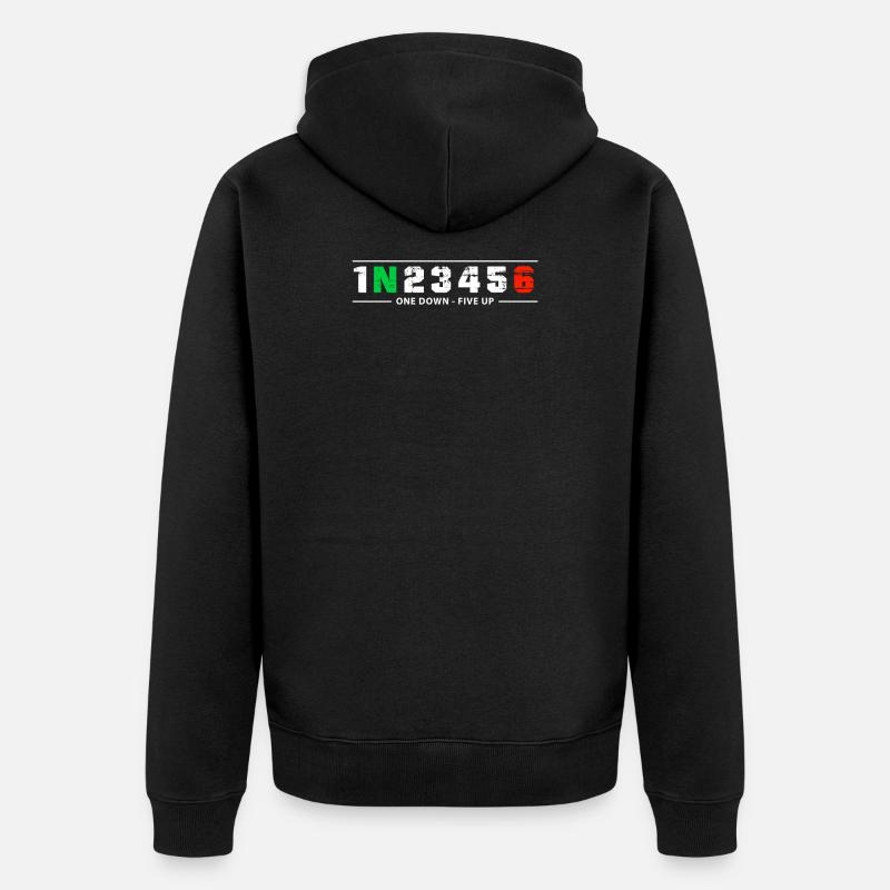 Motorcycle gears shift pattern - motorcycle gears - Unisex Premium Organic Zip Hoodie - black