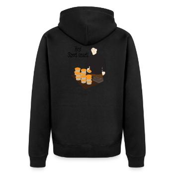 Hey street food - Veste à capuche bio Premium Unisexe - noir - Dos - Nico (187cm)