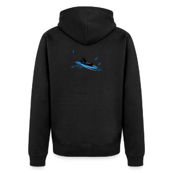 Kajak - Unisex Premium Bio Zip Hoodie - Schwarz - Hinten - Nico (187cm)