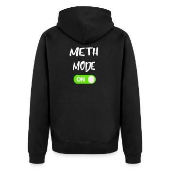 Meth Mode On Einschalter Schalter Crystal Geschenk - Unisex Premium Bio Zip Hoodie - Schwarz - Hinten - Nico (187cm)