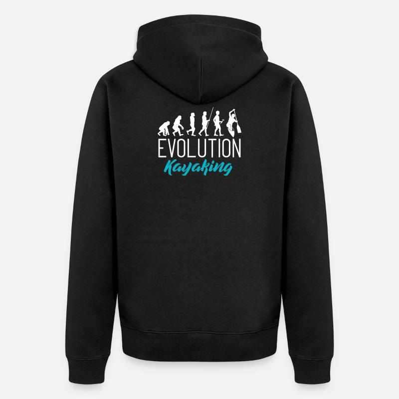 L'évolution du kayak - Veste à capuche bio Premium Unisexe - noir