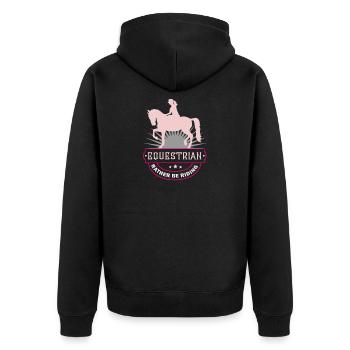 Horse riding Horse riding Horse saying Funny sayings - Unisex Premium Organic Zip Hoodie - black - Back - Nico (187cm)