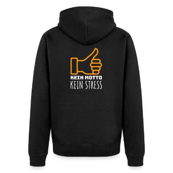 No motto no stress gift - Unisex Premium Organic Zip Hoodie - black - Back - Nico (187cm)