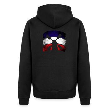 Cadeau d'art pays néerlandais moulin à vent - Veste à capuche bio Premium Unisexe - noir - Dos - Nico (187cm)