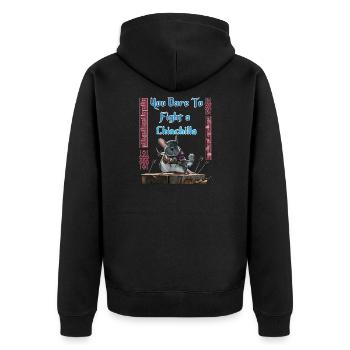 chinchilla - Unisex Premium Organic Zip Hoodie - black - Back - Nico (187cm)