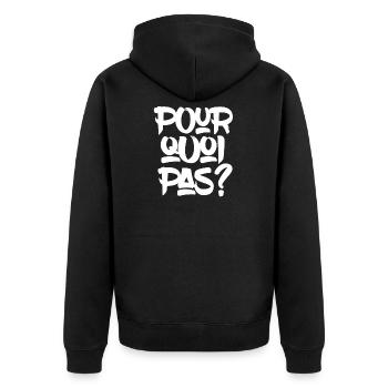 Pourquoi pas? - Veste à capuche bio Premium Unisexe - noir - Dos - Nico (187cm)