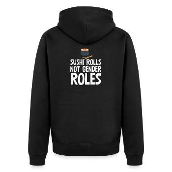 Les rouleaux de sushi ne sont pas des rôles de genre - Veste à capuche bio Premium Unisexe - noir - Dos - Nico (187cm)