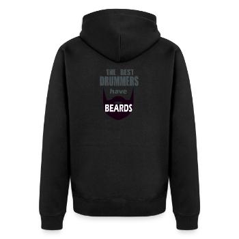 Les meilleurs batteurs ont des barbes - Veste à capuche bio Premium Unisexe - noir - Dos - Nico (187cm)