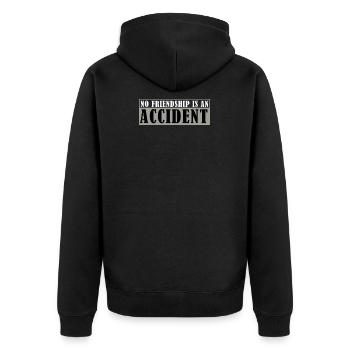 cool funny sayings !! black and white - Unisex Premium Organic Zip Hoodie - black - Back - Nico (187cm)