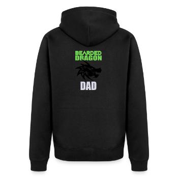 Bearded Dragon Dad - Unisex Premium Bio Zip Hoodie - Schwarz - Hinten - Nico (187cm)