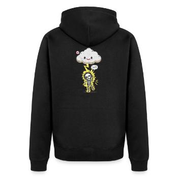 Lightening Gift Storm Thunderstorm Comic Party - Unisex Premium Organic Zip Hoodie - black - Back - Nico (187cm)
