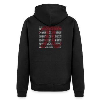 Pi - Unisex Premium Bio Zip Hoodie - Schwarz - Hinten - Nico (187cm)
