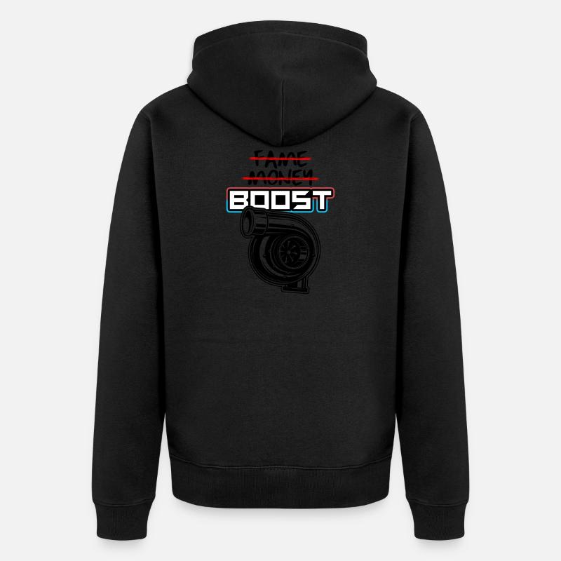 Boost Turbo Autos Tuning - Unisex Premium Bio Zip Hoodie - Schwarz