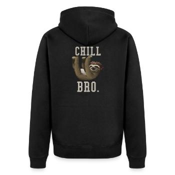 luiaard - Uniseks Premium bio ziphoodie - zwart - Achter - Nico (187cm)