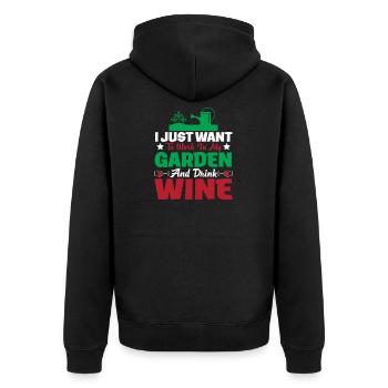 Garden and wine flowers gardening gardening plant - Unisex Premium Organic Zip Hoodie - black - Back - Nico (187cm)