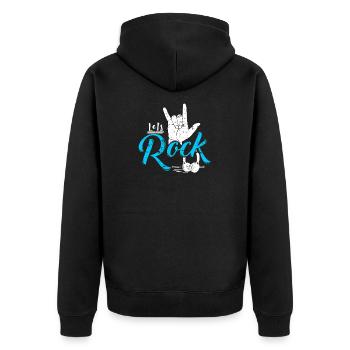 Let's rock birthday kids gift music - Unisex Premium Organic Zip Hoodie - black - Back - Nico (187cm)