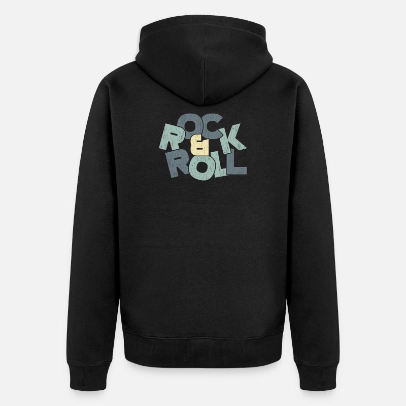 Rock & Roll Kinder Geschenk Spruch - Unisex Premium Bio Zip Hoodie - Schwarz