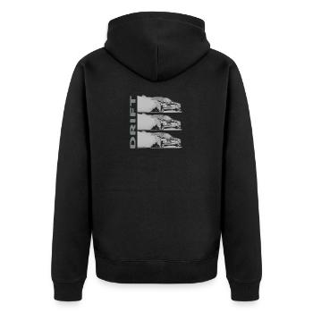 DRIFT sombre - Veste à capuche bio Premium Unisexe - noir - Dos - Nico (187cm)