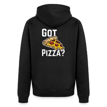Got pizza? W31 - Unisex Premium Organic Zip Hoodie - black - Back - Nico (187cm)