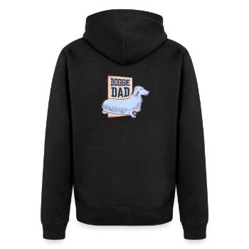 Doggie Dad, gift idea for dog owners - Unisex Premium Organic Zip Hoodie - black - Back - Nico (187cm)