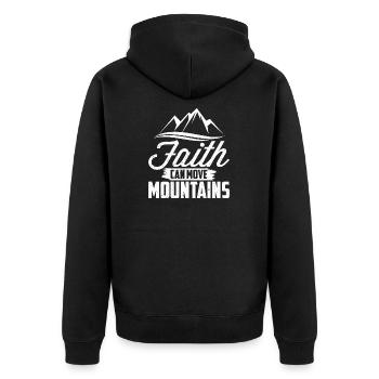 Faith Can Move Mountains Inspirational Motivation - Unisex Premium Organic Zip Hoodie - black - Back - Nico (187cm)