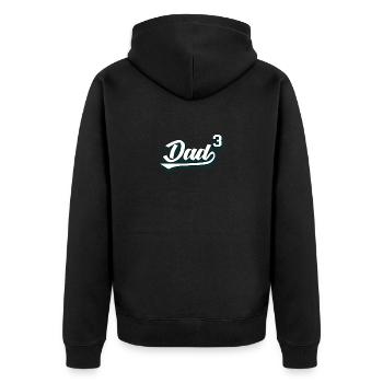 Dad3 - Unisex Premium Bio Zip Hoodie - Schwarz - Hinten - Nico (187cm)