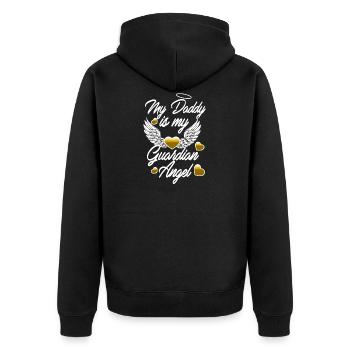 Mon père est mon ange gardien - Veste à capuche bio Premium Unisexe - noir - Dos - Nico (187cm)