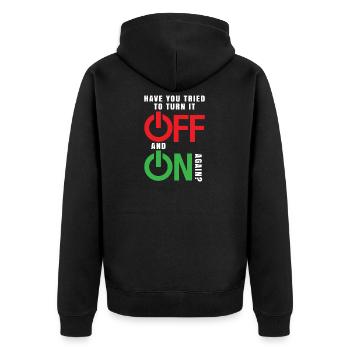 Programmer Computer Technician It Shirt Gift - Unisex Premium Organic Zip Hoodie - black - Back - Nico (187cm)
