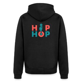 Hiphop Mic Microphone Cadeau Enfants Dire - Veste à capuche bio Premium Unisexe - noir - Dos - Nico (187cm)