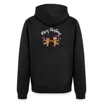 Weihnachten Kinder Weihnachtsgeschenke Backen - Unisex Premium Bio Zip Hoodie - Schwarz - Hinten - Nico (187cm)