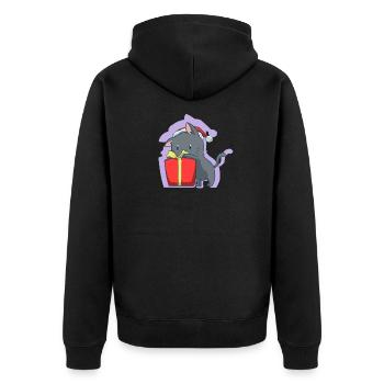 Chat mignon chat de noël noel - Veste à capuche bio Premium Unisexe - noir - Dos - Nico (187cm)
