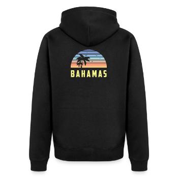 Vintage Bahamas Caribbean vacances plage - Veste à capuche bio Premium Unisexe - noir - Dos - Nico (187cm)