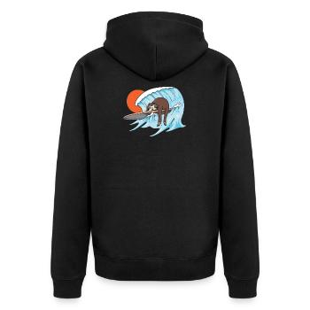 Surfeur surfeur paresseux - Veste à capuche bio Premium Unisexe - noir - Dos - Nico (187cm)