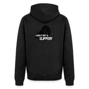 I Like It Wet Slippery Gift 4x4 Offroad - Unisex Premium Organic Zip Hoodie - black - Back - Nico (187cm)