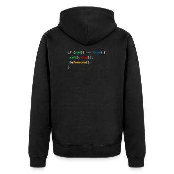 Si triste soyez génial programmation codage cadeau nerd - Veste à capuche bio Premium Unisexe - noir - Dos - Nico (187cm)