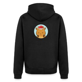 Rentiere Niedlich Weihnachtlich Weihnachten Xmas - Unisex Premium Bio Zip Hoodie - Schwarz - Hinten - Nico (187cm)