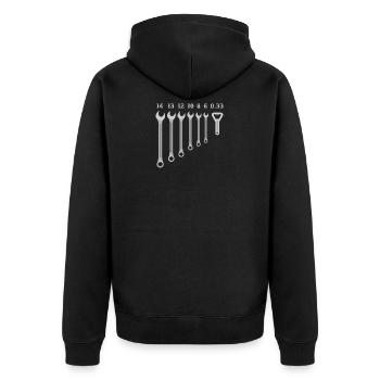Bottle opener beer artisan gift funny - Unisex Premium Organic Zip Hoodie - black - Back - Nico (187cm)
