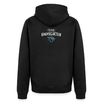 Team Kindergarten - Unisex Premium Bio Zip Hoodie - Schwarz - Hinten - Nico (187cm)
